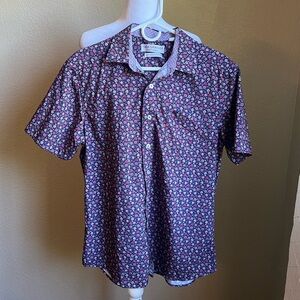 NICK GRAHAM everywhere floral casual shirt sleeve button down shirt | medium